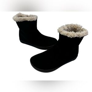 New Birkenstock Kids Boots Black Suede Shearling Lille Size 33( US 2)